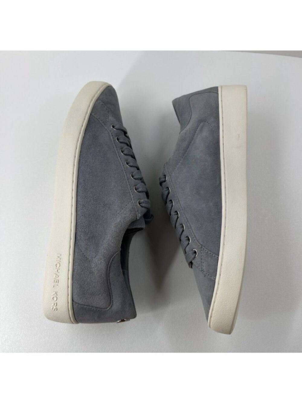 Michael Kors Keaton Suede Low Top Sneakers Womens 10 Lace Up Comfort Casual Gray - Picture 7 of 13